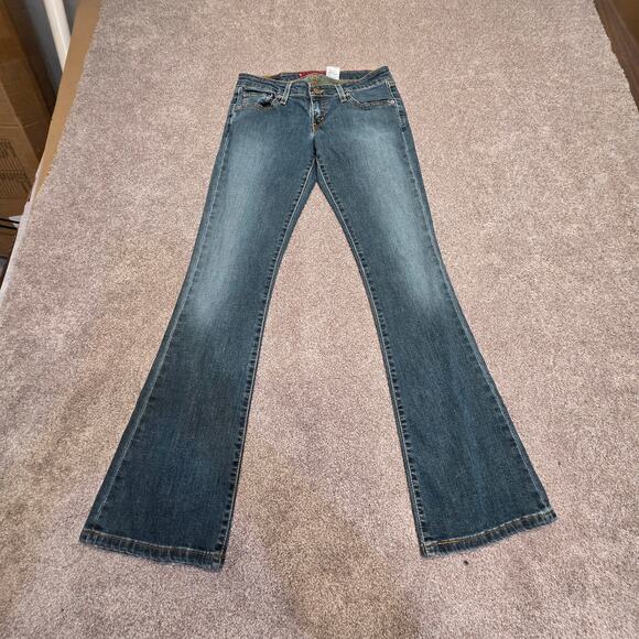 vtg Y2K grunge streetwear Levis 524 Too Superlow Stretch Bootcut Jeans sz jr. 7m - Picture 2 of 15